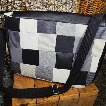 Sac Patchwork gris & noir