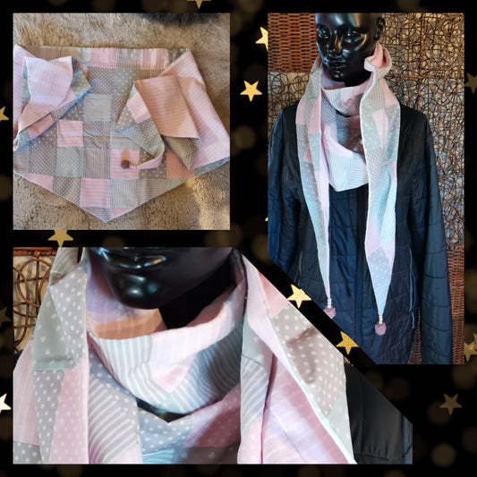 Châle patchwork pastel